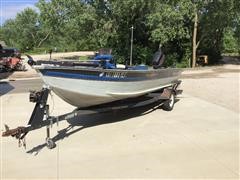 1991 BassTracker Pro Deep V 17’ Aluminum Fishing Boat W/ Trailer 