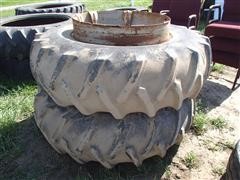 (2) Firestone 6 Ply On Clamp On Duals 18.4 X 34 Tires 