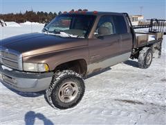 2000 Dodge Ram 2500 Quad Cab Flatbed Pickup 