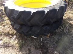 John Deere 320/80R42 Front Tires & Wheels Duals 