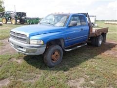 1999 Dodge RAM 3500 4x4 Extended Cab Flatbed Pickup 