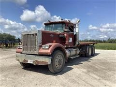 1985 Volvo White Autocar AT64F T/A Flatbed Truck 