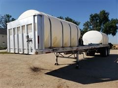 1977 Pullman T/A Flatbed Trailer W/(2) 2,550 Gallon Poly Tanks 