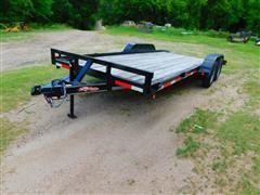 2020 East Texas Longhorn T/A Bumper Pull Flatbed Car Trailer 