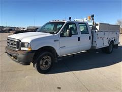 2002 Ford F550 4x4 Super Duty Crew Cab Service Truck 