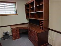 Custom Built Cherry Wood Office Desk 