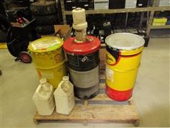 Barrels Of Grease & Assorted Oils 