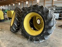 John Deere / Goodyear 520/85R42 Tires & Rims To Fit John Deere 9330 4WD Tractor 