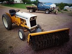 1976 International Cub Lo-Boy 185 Tractor With Sweeper 