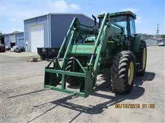 1999 John Deere 7410 MFWD Tractor W/740 Front Loader 