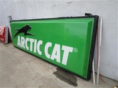 Arctic Cat Lighted Fiberglass Sign In Aluminum Framing 