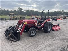 2021 Mahindra 1626S Compact Utility Tractor W/Grapple Bucket & Rotary Cutter 