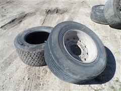 Alcoa Durabright 22.5 Super Single Rims & 445 50R 22.5 Tires 