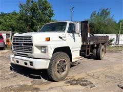 1992 Ford F600 2WD Flatbed Dump Truck 