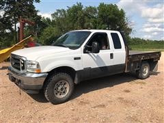 2000 Ford F250 Super Duty XLT Extended Cab Flatbed 4x4 Diesel Pickup 