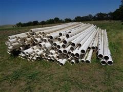 Various Length 6" PVC Gated Irrigation Pipe 30" Gate Spacing 