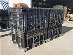 Buckhorn 57 x 45 x 74 Hopper Bottom Pro Box Bulk Seed Container With Lid
