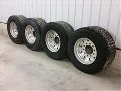 Michelin 455/55R22.5 Super Single Tires On Aluminum Wheels 