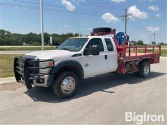 2014 Ford F550 XL Super Duty 4x4 Extended Cab Flatbed Truck 