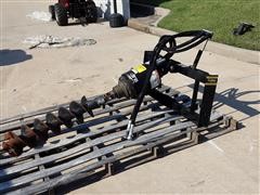 Mahindra Hydraulic Post Hole Auger Skid Steer Attachment 