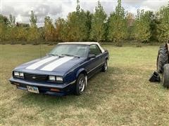 1987 Chevrolet Cavalier RS Convertible Car 