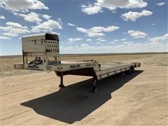 1986 Trail King 1944-1350 T/A Fixed Neck Lowboy W/Hydraulic Tail Section 