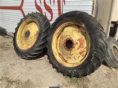 13.6-38 Tires W/Steel Rims 