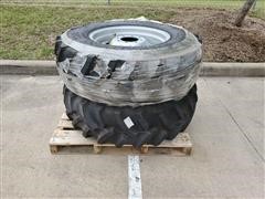 Titan 13.6R24 R-1 Radial All-Purpose Ag Lug Tire On Manual Adjust Steel Rims 