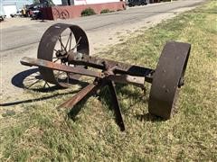 Antique Steam Engine Axle w/ Steel Wheels 