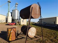 Fuel Tanks, Oil Barrel & Stand 