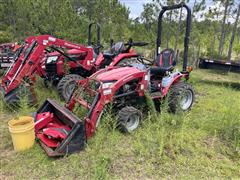2018 Mahindra Emax22 Compact Utility Tractor W/Loader & Finish Mower 