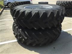 Titan 18.4R34 R1 Hi-Traction Radial All-Purpose Ag Lug Tires On Manual Adjust Steel Rims 