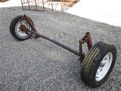 Single Tubular Axle With 2 Spoke Wagon Wheel Rims 