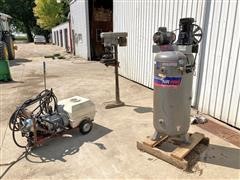 Air Compressor, Power Washer & Drill Press 