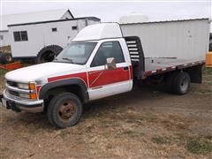 1999 Chevrolet GMT-400 K3500 4 X 4 Flatbed Dually Pickup 