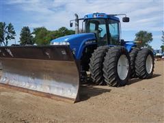 2002 New Holland TJ325 4WD Tractor W/Grouser 4100 Dozer Blade 