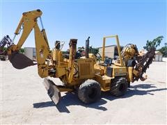 Vermeer V-4750 4x4 Trencher/Cable Plow/Backhoe With Front Push Blade 