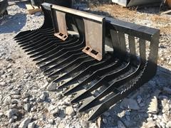 2018 Brute 84" Rock Bucket Skid Steer Attachment & 2nd Mounting Plate 