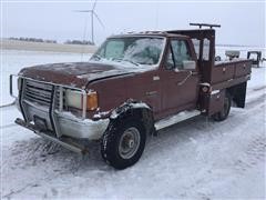 1989 Ford F350 4x4 Flatbed 