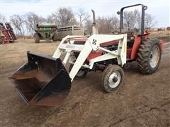 1991 Case IH 395 2WD Tractor W/Farmhand Loader & Buhler 60" Tiller 