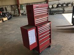 Homak 3 Section Roll-away Tool Box With Tools 