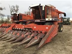 White 9720 Harvest Boss Axial Combine With Corn Head 