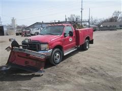 1999 Ford F350 Pickup W/Service Box And V Plow 