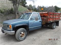 1990 Chevrolet Silverado 3500 4x4 Flatbed Dump Truck 