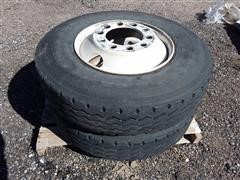Yokahoma Super Steel 587 11R22.5 Tires On Bud Wheels 