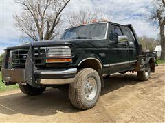 1997 Ford F250 Super Duty 4x4 Extended Cab Flatbed Pickup 