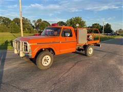 1977 Ford F250 4x4 Flatbed Pickup W/Fire Fighting Skid 