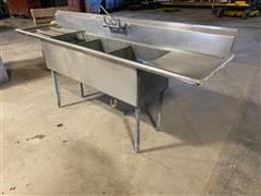 Stainless Steel Commercial 3 Bay Sink 