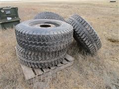 Goodyear 15-22.5 Super Single Tires On 10 Bolt Stud Pilot Steel Bud Rims 