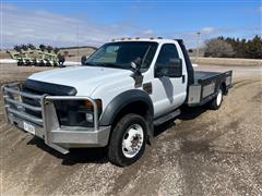 2008 Ford F550 Super Duty 4x4 Flatbed Pickup 